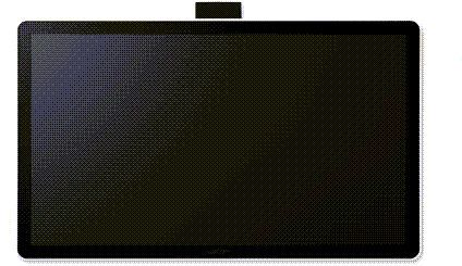 Image of the DTH142E showing the front view with the screen off and a pen holder at the top center of the bezel.