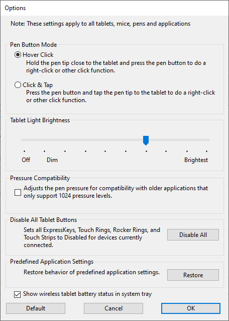 wacom tablet properties